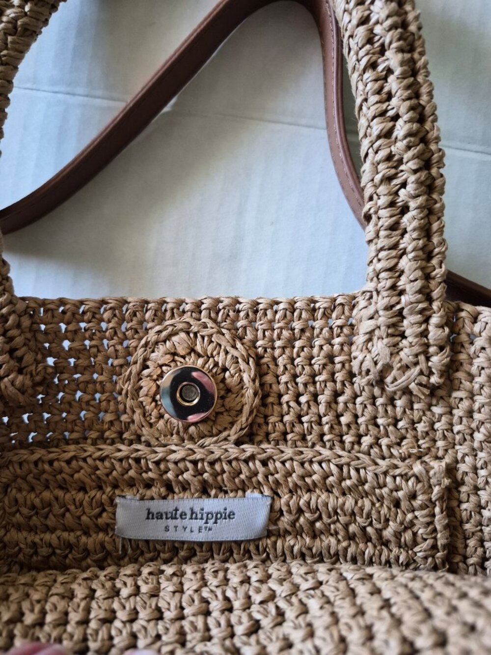 Haute Hippie Raffia Woven Handle Crossbody Bag - Picture 9 of 12